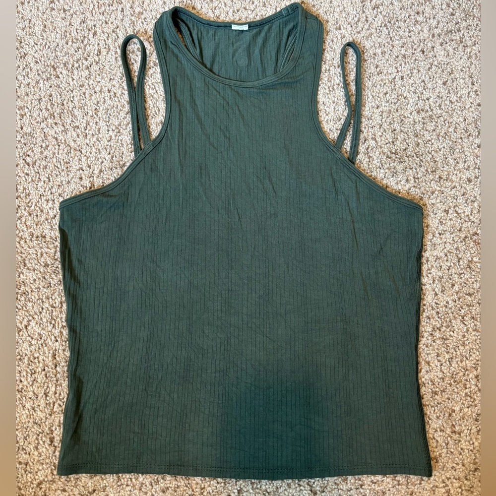 Lululemon Double Strap Forest Green Yoga Tank Size 4 | gym | fitness | workout |